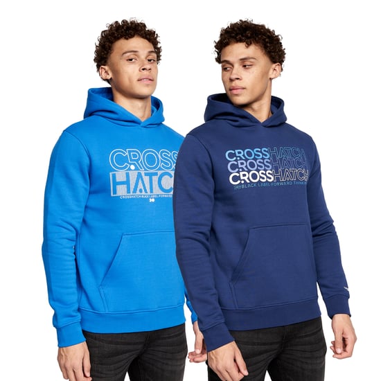 Crosshatch - "Larmen" Kapuzenpullover für Herren (2er-Pack) (Marineblau/Blau) - Image 1