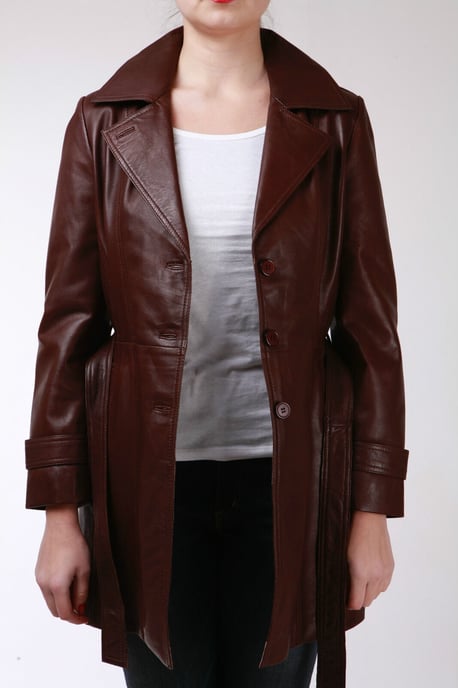 Women's 3/4-length trench coat with tie - Oldbury