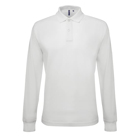 Asquith & Fox Herren Classic Fit Langarm-Poloshirt (Weiß) - Image 1