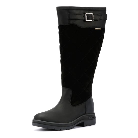 Barbour Oak Tall Wildleder/Leder Women's Schwarze Stiefel - Image 3