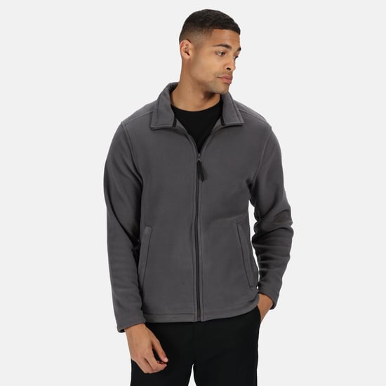 Regatta Mens Plain Micro Fleece Full Zip Jacket (Layer Lite) (Seal Grey)