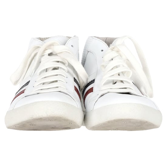 Moncler Monte Carlo Gestreifte High-Top-Sneaker aus weißem Leder - Image 3