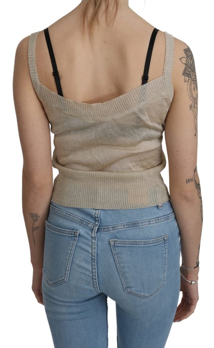 BYBLOS Beiges Ärmelloses Transparentes Tanktop - Image 4