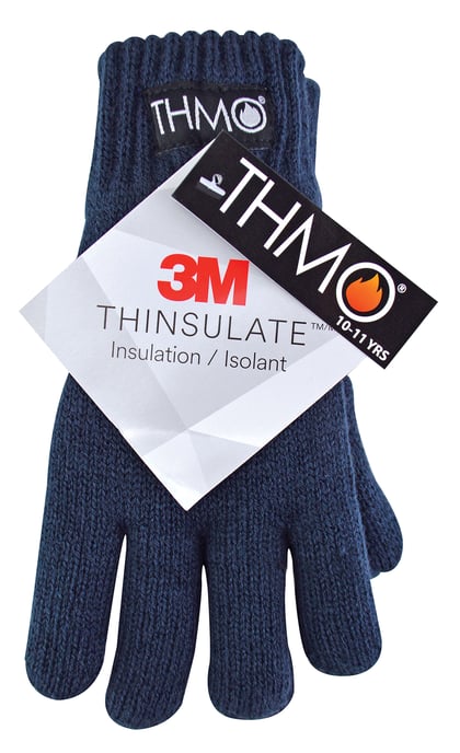 Thinsulate-Kinderhandschuhe für den Winter | THMO | Jungen & Mädchen gestrickte Thermo-Vollfingerhandschuhe für Kinder - Blau - Image 2