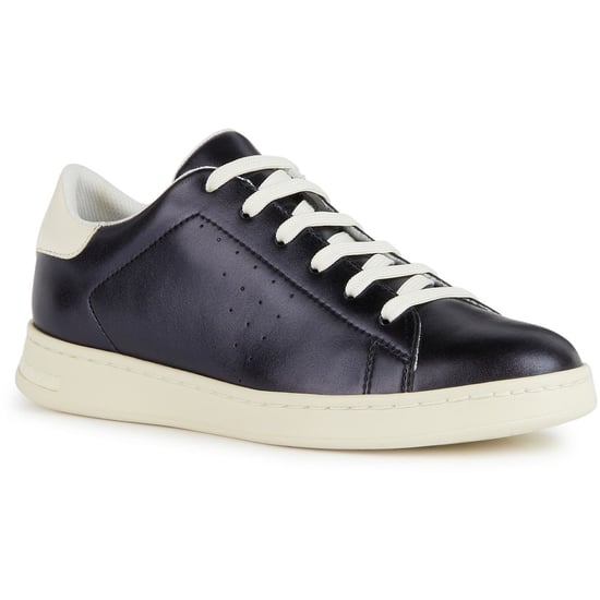 Geox D Jaysen B Leder Damen Dunkle Jeans/Optik Weiß Turnschuhe - Image 1