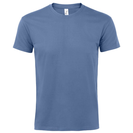 SOLS Herren Imperial Heavyweight Kurzarm T-Shirt (Blau) - Image 1