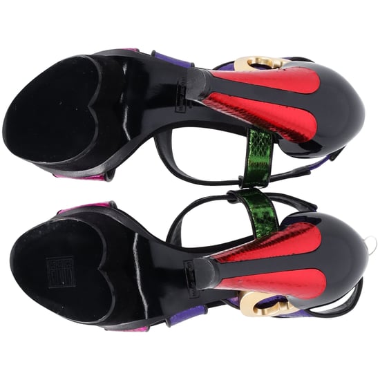 Marc Jacobs Farbblock Herz Plateausandaletten aus mehrfarbigem Leder - Image 6