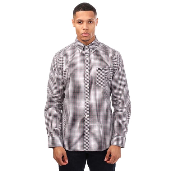 Men's Ben Sherman Gingham Check Shirt in wine
