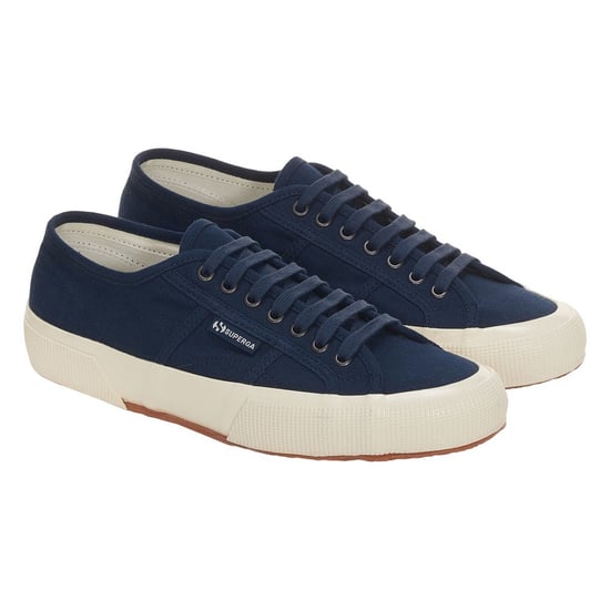 Superga - Herren/Damen Unisex Sneaker "2750", Fischgrätmuster (Marineblau/Naturweiß) - Image 3