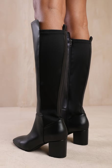 Where's That From Womens 'Cherish' Block Heel Knee High Boots With Side Zip