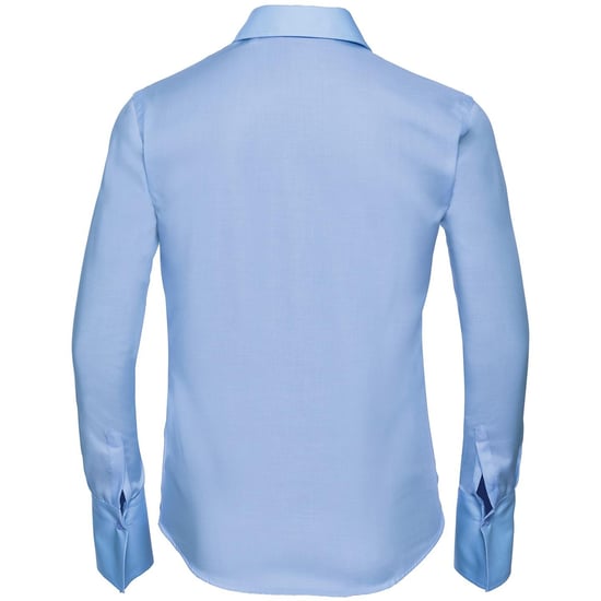 Russell Collection Bluse, Langarm, bügelfrei (Hellblau) - Image 2