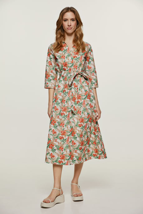 Bedrucktes Midikleid aus Popeline - Image 6