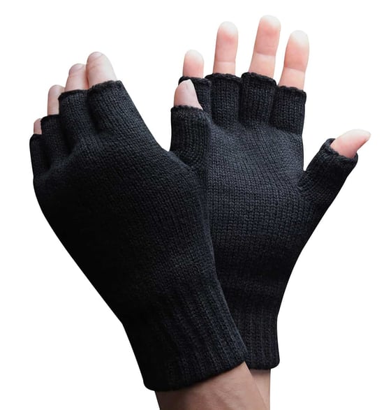 Herren 3M Thinsulate 40 Gramm Thermoisolierung Schwarz Fingerlose Handschuhe - Image 1