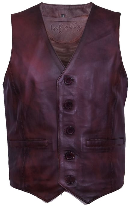 Light brown leather vest, formal traditional gilet vest