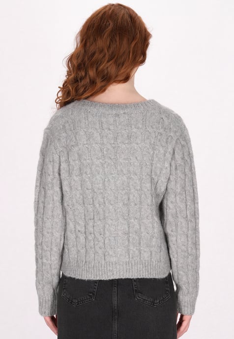 Dreimaster Cardigan Damen Grau Melange - Image 4