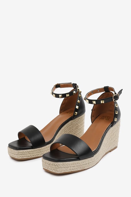 Wheres That From Womens 'Sawyer' Wide Fit Wedge Sandals With Gladiator Ankle Strap