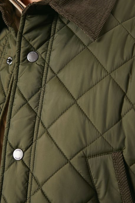 Cord Collar Diamond Quilted Jacket