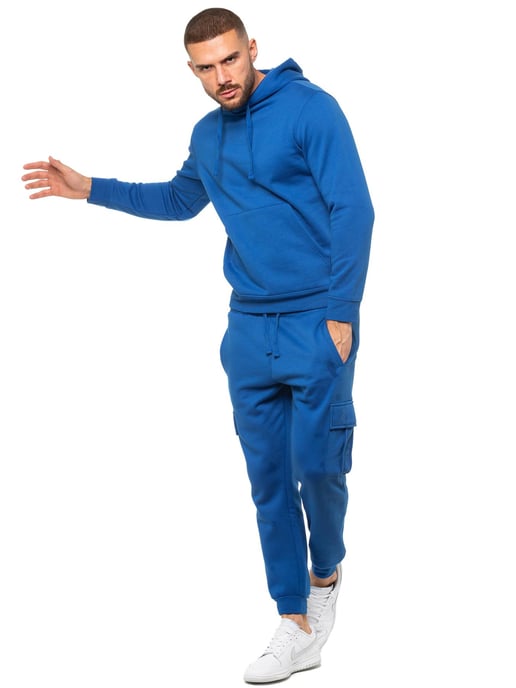Enzo | Herren Pullover Hoodie Trainingsanzug Set - Blau - Image 4