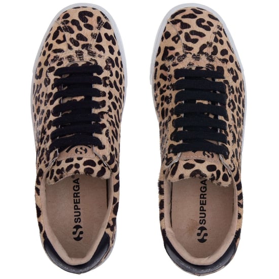 Superga Womens/Ladies 2843 Club S Leopard Print Cowhide Leder Trainers (Beige) - Image 3