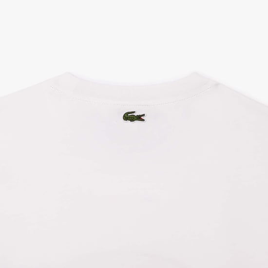 Men's Lacoste Monogram Print Cotton T-Shirt in White
