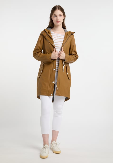 Dreimaster Regenmantel Damen Dunkelsand - Image 4