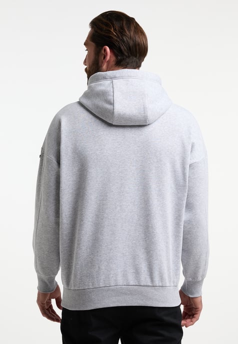 Dreimaster Kapuzensweater Herren Hellgrau Melange - Image 3