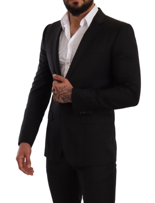 Dolce & Gabbana - Costume 2 pièces MARTINI SLIM FIT à carreaux noirs pour homme - Image 4