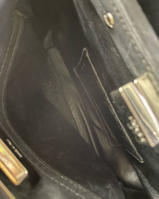 Fendi Mini Peekaboo Perlen Tote Bag aus schwarzem Kalbsleder - Image 5