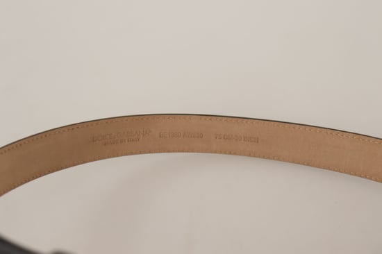 Dolce & Gabbana Women's Black Calf Leather Gold Metal Logo Waist Buckle Belt