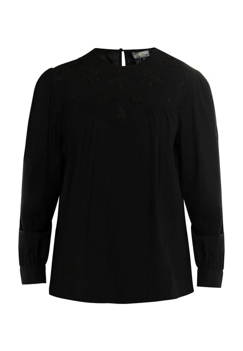 Dreimaster Langarmbluse Damen schwarz - Image 1