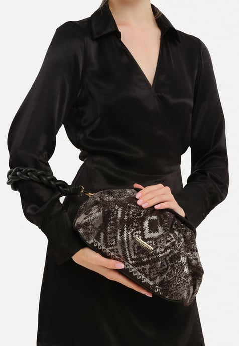 Laura Ashley – Schwarz-Silberfarbene Beuteltasche - Image 5