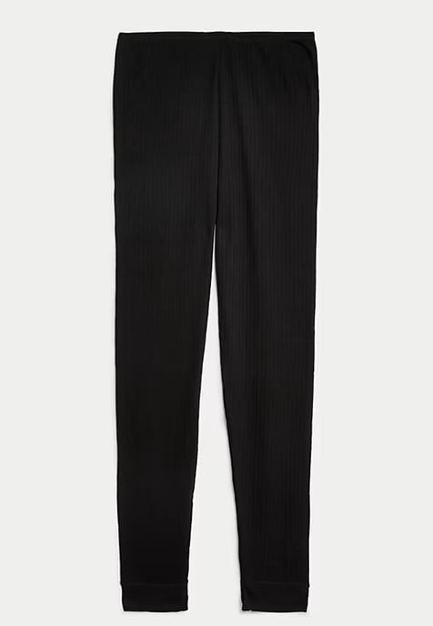 M & S Womens 2 Pack Thermal Pointelle Leggings In schwarz - Image 3