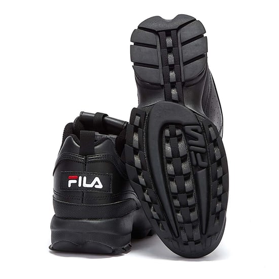 Mens Womens Fila Disruptor II Premium-Trainer - (Schwarz / Weiß / Fila Rot) - Image 4