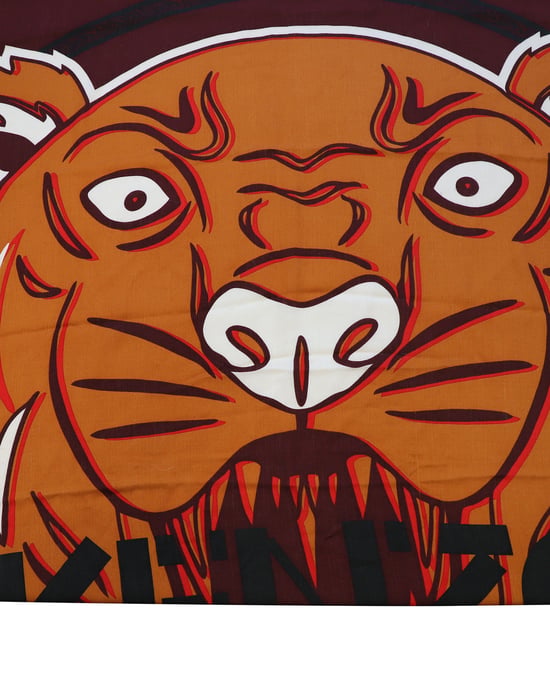 Kenzo Paris Tigerkopf-Druckschal aus mehrfarbigem Baumwollmaterial - Image 3