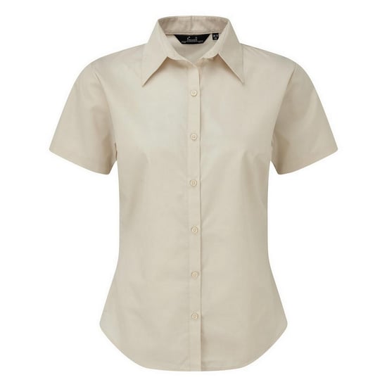Premier Damen Kurzarm Popeline Bluse / Arbeitshemd (Natur) - Image 1
