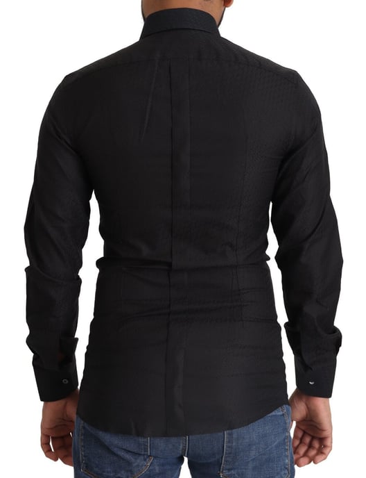 Dolce & Gabbana Black GOLD Baumwoll Slim Fit Hemd für formelle Anlässe - Image 3