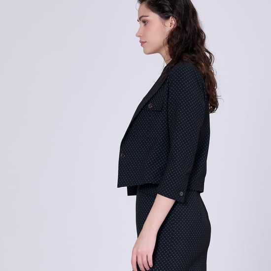 Crop-Jacke mit Safari-Taschen und Punktedruck - Image 4
