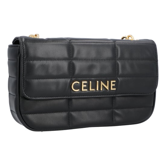 Celine Chain Shoulder Bag Matelasse Monochrome Celine In Quilted Calfskin Black