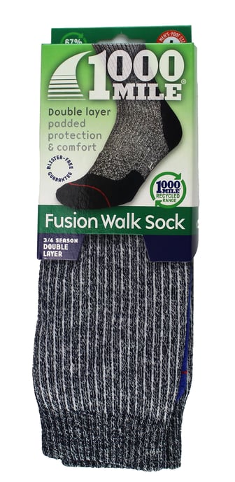 1000 Mile - Herren Fusion Repreve Doppel-Lagen Strapazierfähige Wandersocken - Marineblau / Königsblau - Image 2