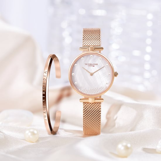 VICTORIA HYDE Set cadeau montre blanc nacré/or rose - Image 5