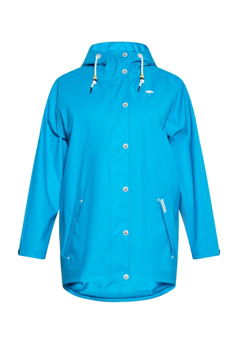 Schmuddelwedda Curvy Regenmantel Damen Cyanblau - Image 1