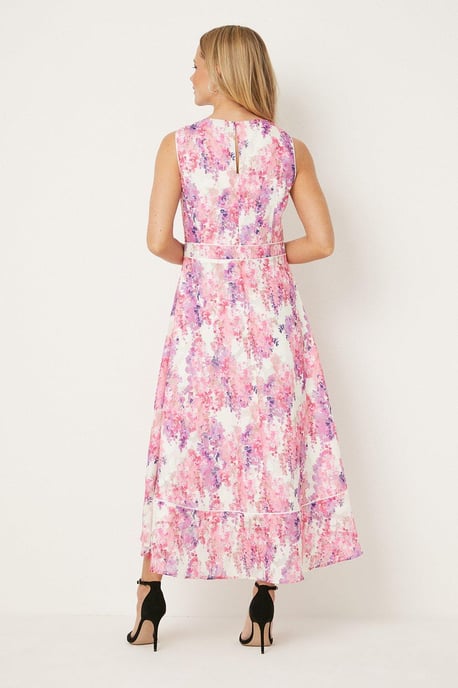 Petite Floral Printed Jacquard Midi Dress