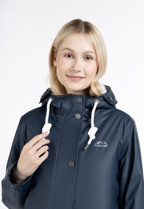 ICEBOUND Wattierter Regenmantel Damen Marine - Image 4