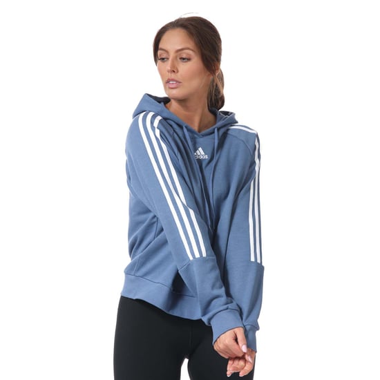 Women's adidas Essentials 3-Stripes Cropped Hoody in Blue