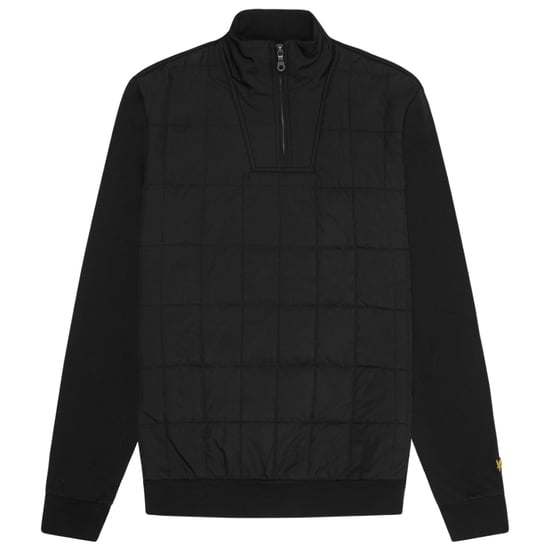Lyle & Scott Hybrid Quilted Black Half-Zip-Sweatshirt - Image 1