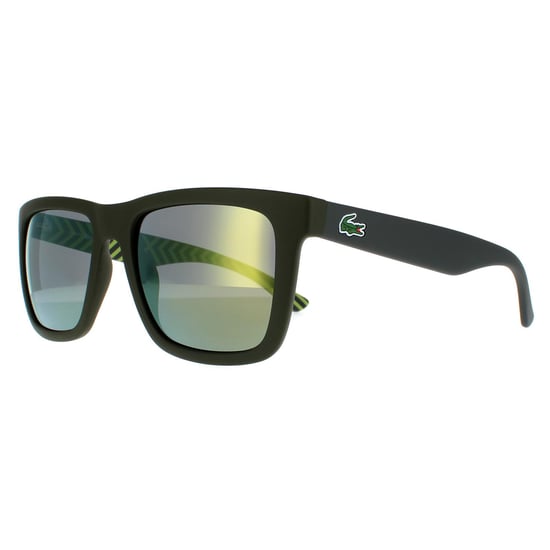 Lacoste Rectangle Mens Matte Green Green Mirror Sonnenbrillen - Image 2