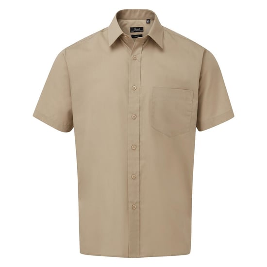 Premier Herren Popelin-Hemd, kurzärmlig (Khaki) - Image 1