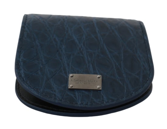 Dolce & Gabbana Blue Holder Pocket Pocket Pocket Blue Exotic Skin Condom pour hommes - Image 4