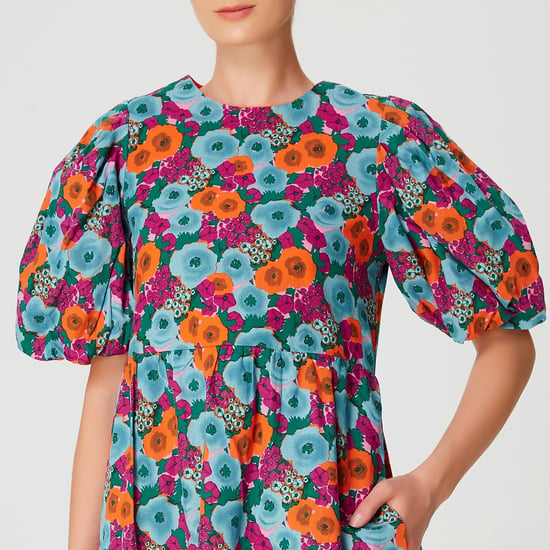 Kurzes Trapezkleid mit Blumendruck - Image 5