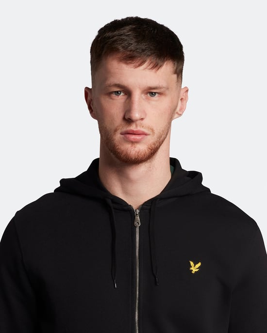 Lyle & Scott Kapuzenpullover mit Reißverschluss in Schwarz - Image 4